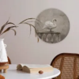 Zwaan - Elegant - Dieren - Wit Akoestische PET Vilt - Rond klein -sfeer3