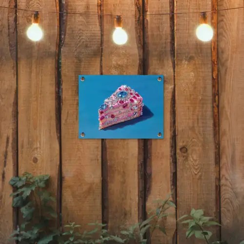 Taart - Edelstenen - Glitters - Roze tuinposter los doek klein -sfeer1