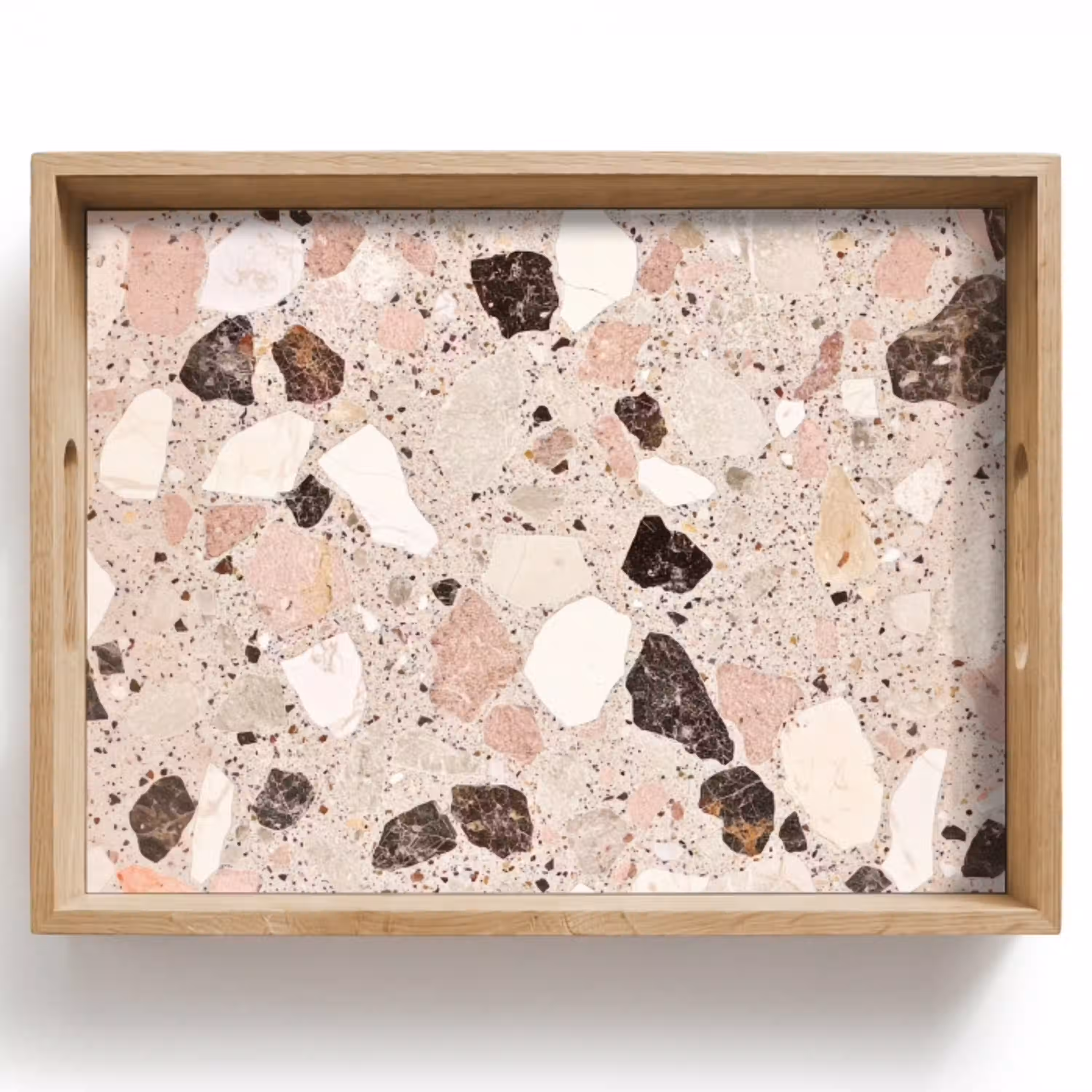 Licht - Roze - Terrazzo - Stenen Dienblad Rechthoek middel -z3d_shopping
