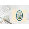 Lijst - Bloemen - Lichtblauw - Illustratie muismat rubber klein -witbureau
