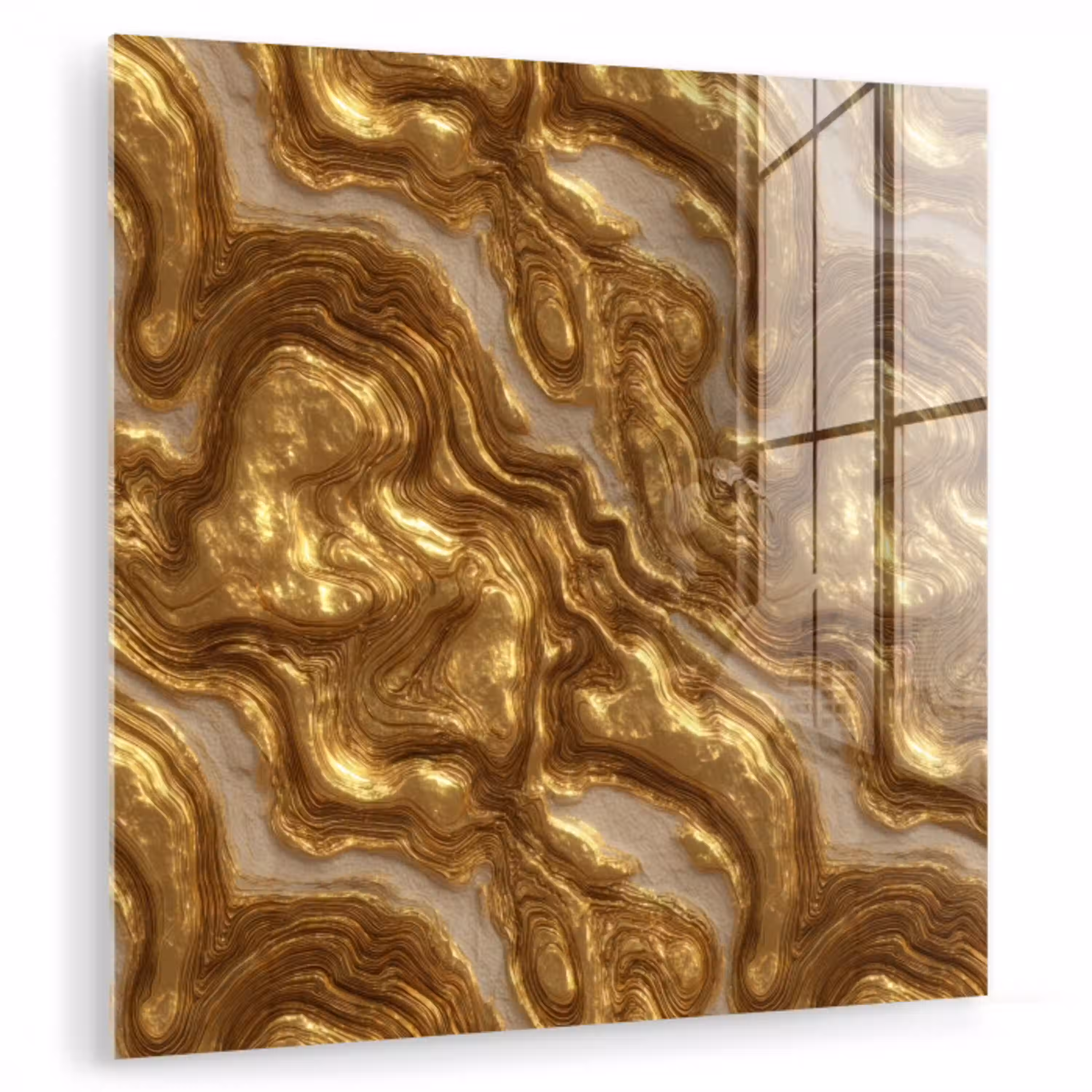 Golven - Organisch - Goud - Crème plexiglas 5mm klein 11 -zzzproduct_nieuw