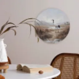 Kraanvogel - Natuur - Realistisch Akoestische PET Vilt - Rond klein -sfeer3