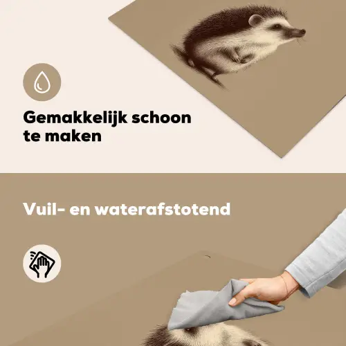 Egel - Snuitje - Bruin - Stekels Inductie beschemer met haakjes middel -ky-schoon-nl