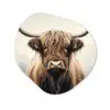 Schotse hooglander - Hoorns - Landschap Wandcirkel Organisch Forex 3mm klein -3d