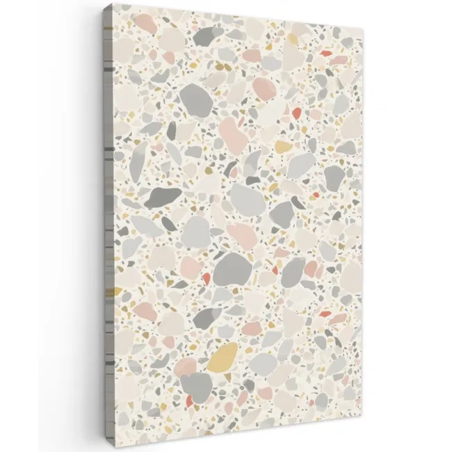 Patronen - Licht - Terrazzo - Decoratie Tuinposter op houten frame 2 cm dik middel -3d