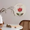 Roos - Rood - Bloem - Valentijn Akoestische PET Vilt - Rond klein -sfeer3