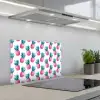Ananas - Roze - Wit keuken achterwand spatscherm klein 900 -3d_schuin