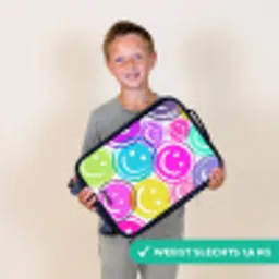 Kleurrijke glimlachexplosie Kinderkoffer - Zwart klein -sfeer4_NL