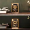 Gouden lippen - Gezicht - Vrouw - Modern Light Box met kabel (Tafellamp) klein -sfeer3
