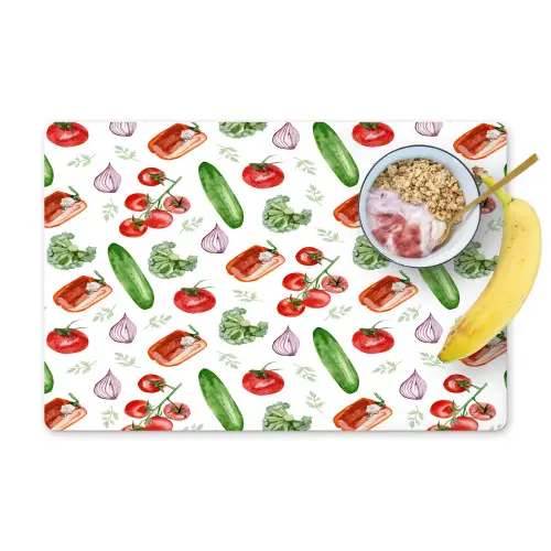 Tomaat - Paprika - Komkommer - Patroon Placemat vinyl groot 368 -zzzproduct_Kitchenyeah-website