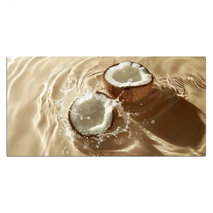 Kokosnoot - Water - Beige - Spetters Muismat XXL klein -3d_leeg