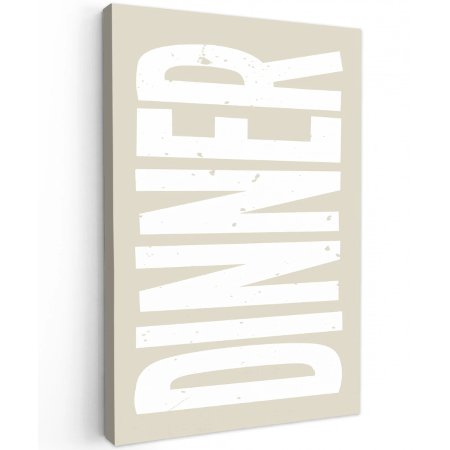 Vintage - Beige - Japandi - Wit Tuinposter op houten frame 2 cm dik klein -3d