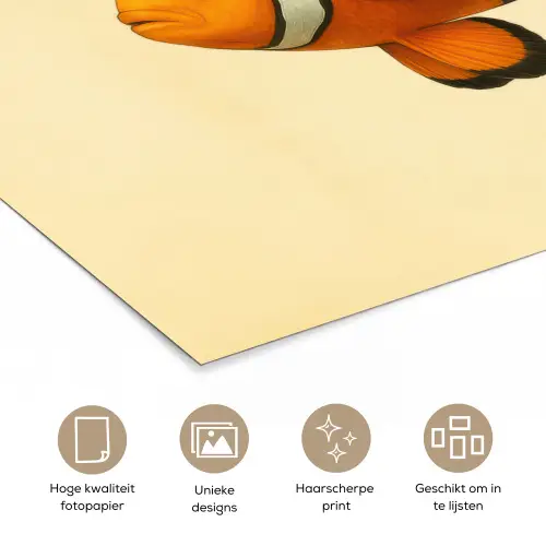 Vis - Oranje - Strepen poster papier klein -closeup_NL