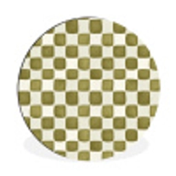 Schaak - Patroon - Groen Wandcirkel aluminium klein 190 -3d