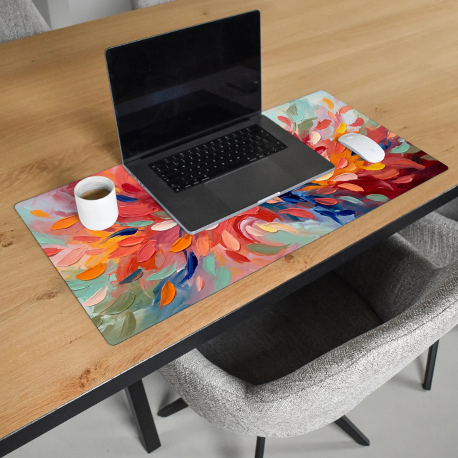 Bloemen - Abstract - Kunst - Modern Muismat XXL klein -sfeer1