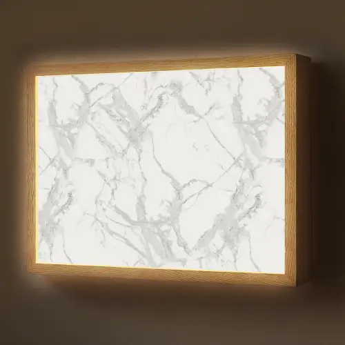 Marmer - Zuiver - Grijs - Aders Light Box met batterij (Wandlamp) middel 907 -z3d_website