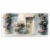 Fiets - Pastelkleuren - Bloemen Muismat XXL klein -3d_leeg