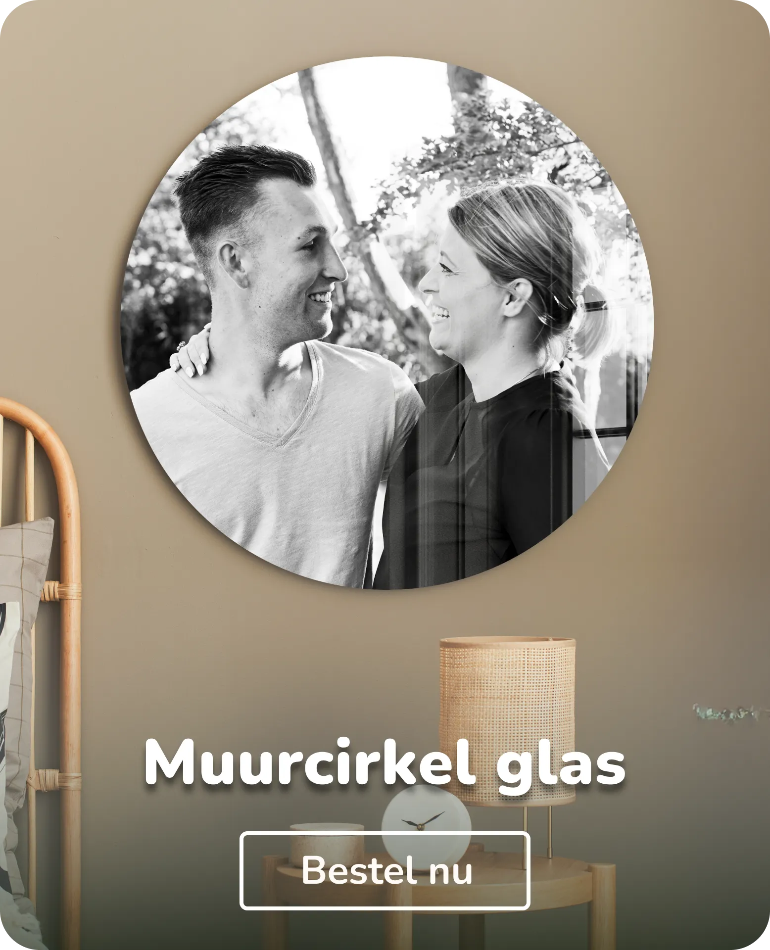 Foto op glas muurcirkel