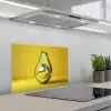 Avocado - Discobal - Geel - Glitter keuken achterwand spatscherm klein -3d_schuin