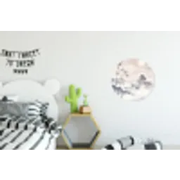Bamboe - Azië - Grijs Wandcirkel aluminium klein -kinderkamer