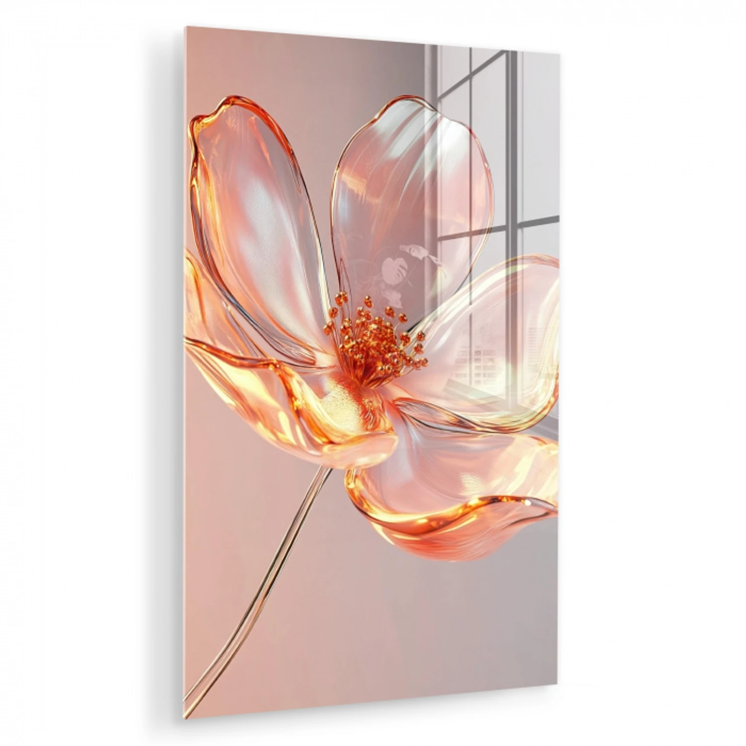 Glazen - Bloem - Roze plexiglas 5mm klein -zzzproduct_nieuw