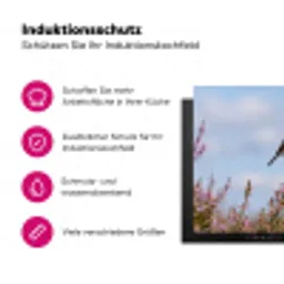 Roodborsttapuit - Heide - Paars - Natuur - Sfeervol Inductie beschermer vinyl 3mm klein -zzzzzzz-lf-ups