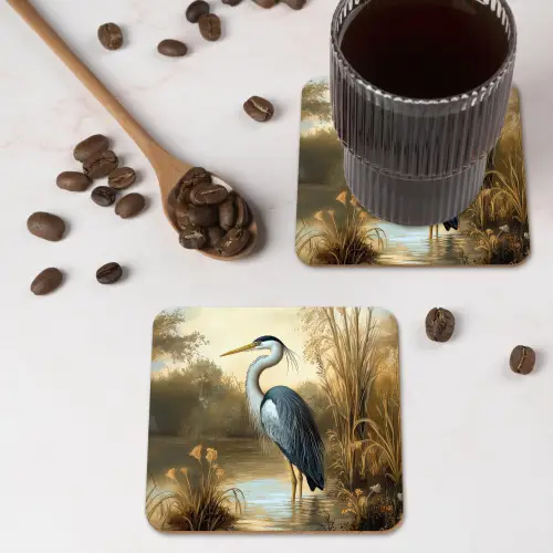Reiger - Water - Planten onderzetter kurk middel -sfeer2