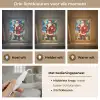 Kerstman - Glas - Kleurrijk Light Box met kabel (Tafellamp) klein -USP_lichtkleurNL