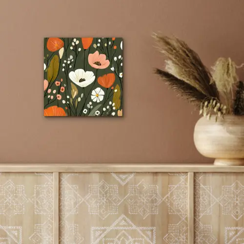 Bloemen - Illustratie - Groen aluminium wit klein -sfeer4