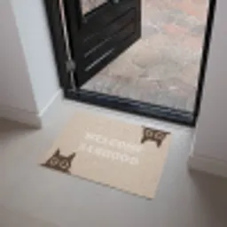 Cat - Beige - Welcome - Goodbye Deurmat klein -sfeer5