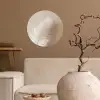 Veer - Minimalistisch - Roze Wandcirkel behangsticker klein -sfeer1