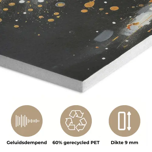 Boom - Zwart - Goud - Wit - Modern PET vilt klein -closeup_NL