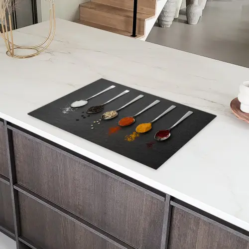 Specerijen - Lepels - Tafel - Rustiek - Kruiden Inductie beschermer vinyl 3mm klein -sfeer8