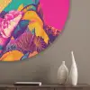 Hagedis - Bloemen - Roze - Kimono Akoestische PET Vilt - Rond klein -sfeer5_closeup