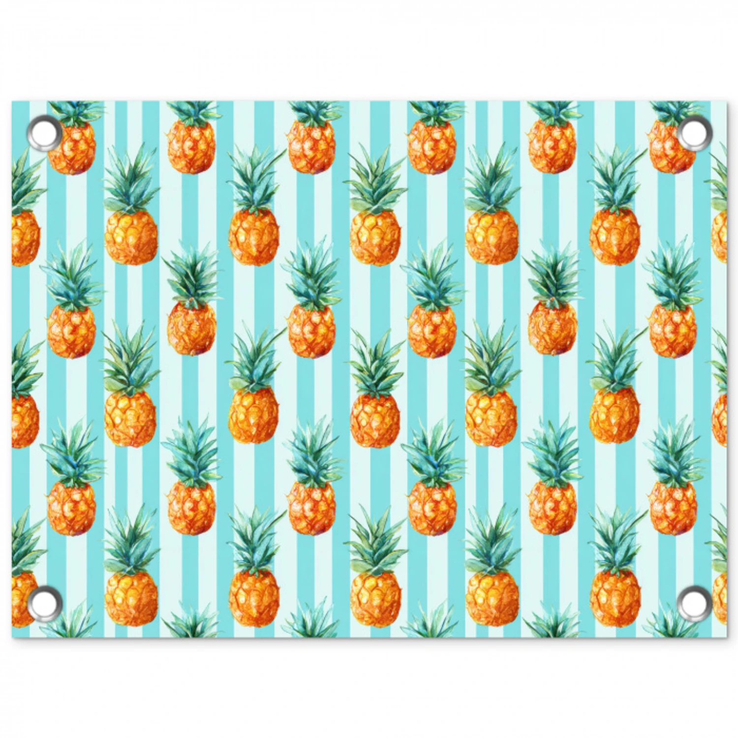 Ananas - Strepen - Groen tuinposter los doek klein 239 -3d