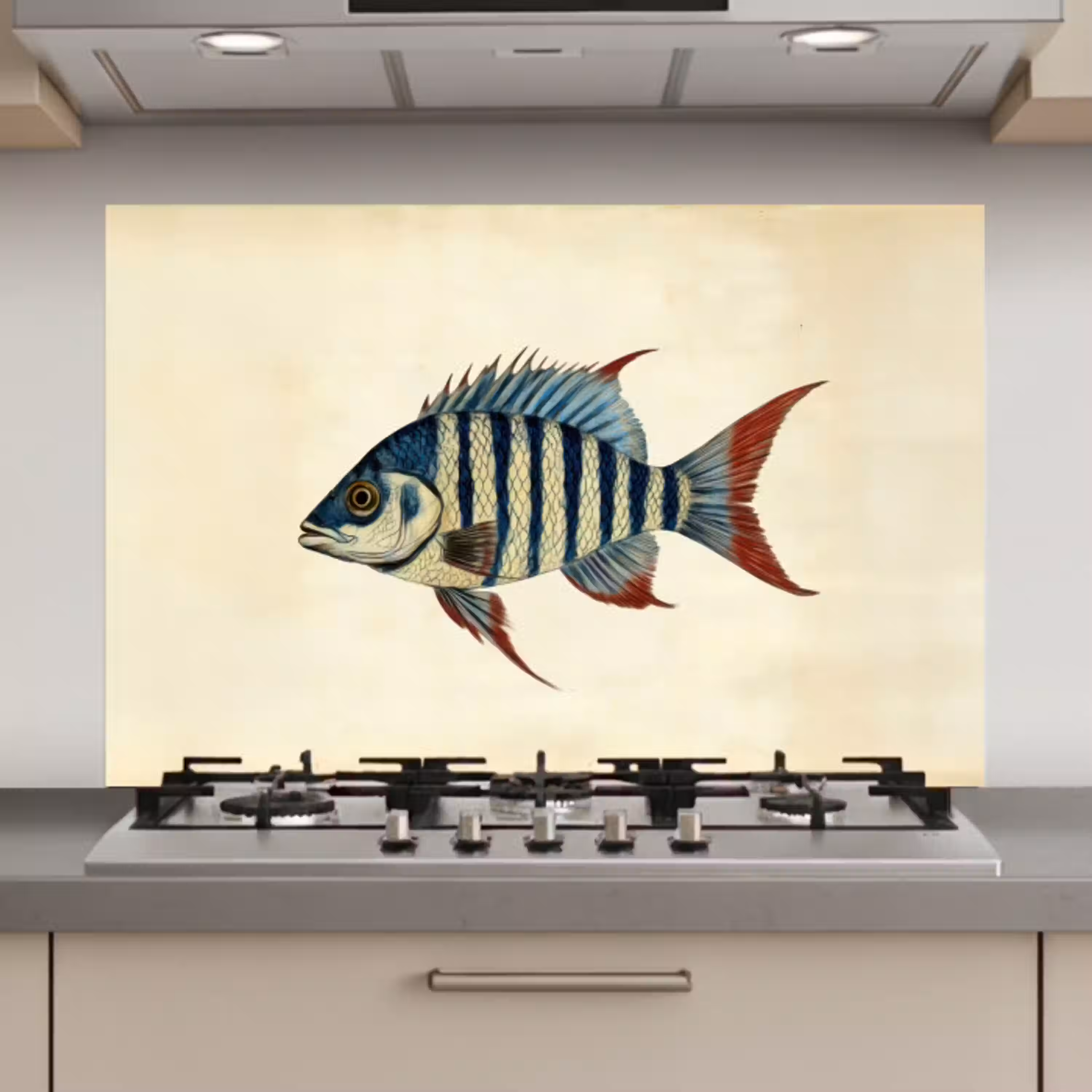 Gestreept - Donkerblauw - Rugvin - Vis keuken achterwand spatscherm klein -3d_website