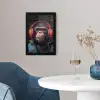 Graffiti - Chimpansee - Koptelefoon - Aap fotolijst zwart zonder passe partout klein -sfeer4