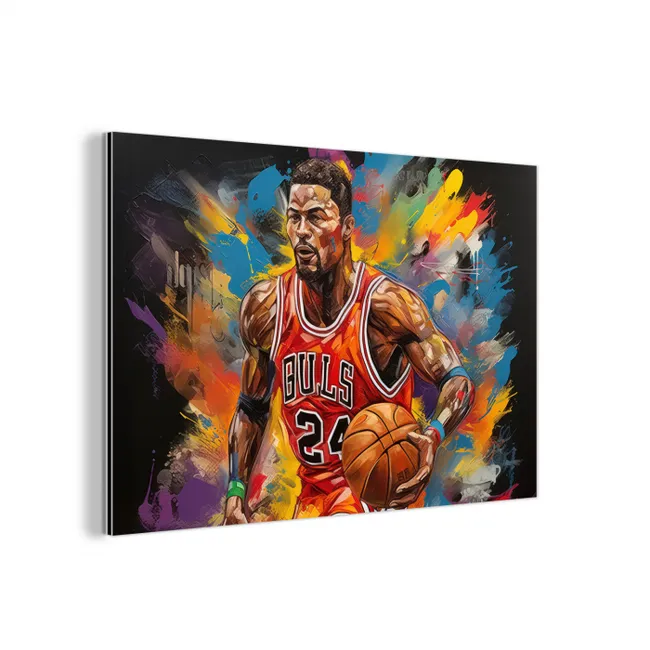 Basketbal - Verf - Kleuren - Rood aluminium wit klein -3d