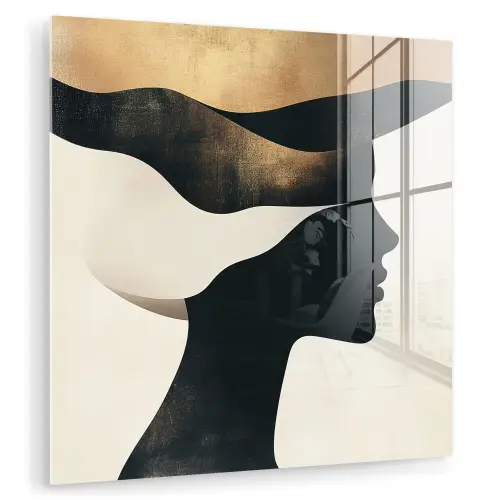 Vrouw - Golven - Zwart plexiglas 5mm klein -zzzproduct_nieuw