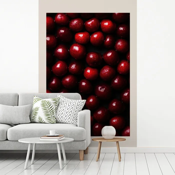 Kersen - Rood fotobehang vinyl groot -woonkamer
