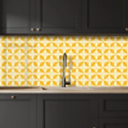 Patroon - Retro - Geel keuken achterwand 2 middel 871 -sfeer1