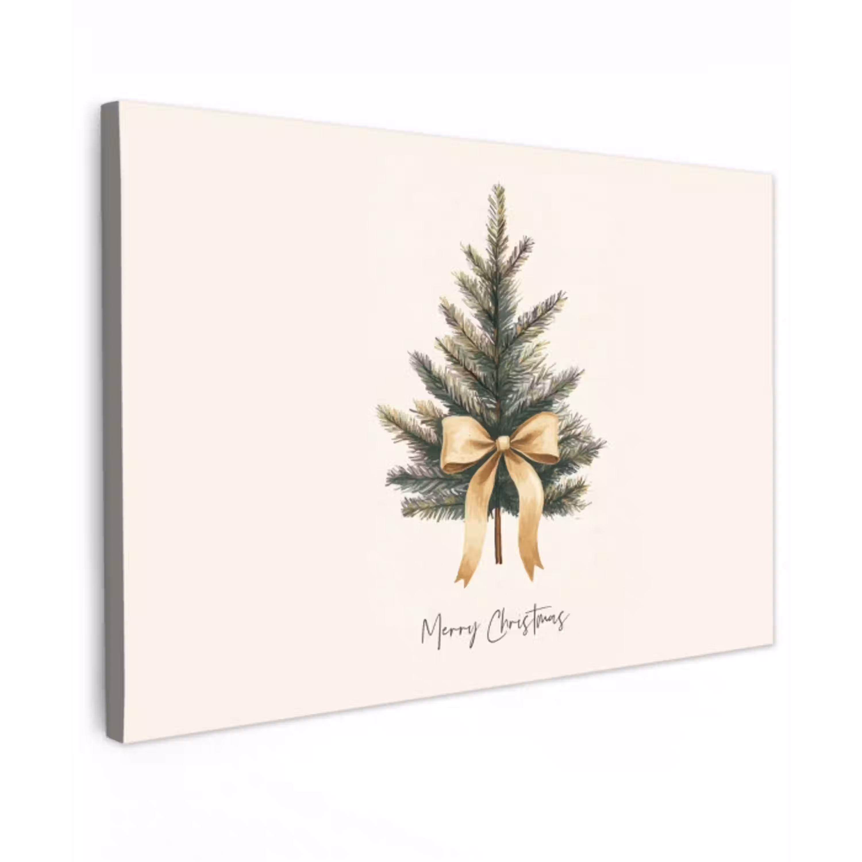 Kerstboom - Kerst - Merry Christmas - Beige canvas 2cm klein -z3d