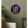 Oh hi - Paars - Minimalistisch Wandcirkel behangsticker klein -sfeer2