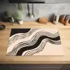 Golven - Zwart - Zandkleur Inductie beschermer vinyl 3mm klein -sfeer5