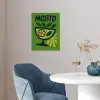 Mojito - Cocktail - Citroen - Groen poster papier klein -sfeer3