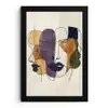 Abstract - Overlappende gezichten - Paars - Donkergroen fotolijst zwart zonder passe partout klein -3d