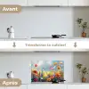 Bloemen - Natuur - Botanisch - Kunst keuken achterwand spatscherm klein -voor_na_FR