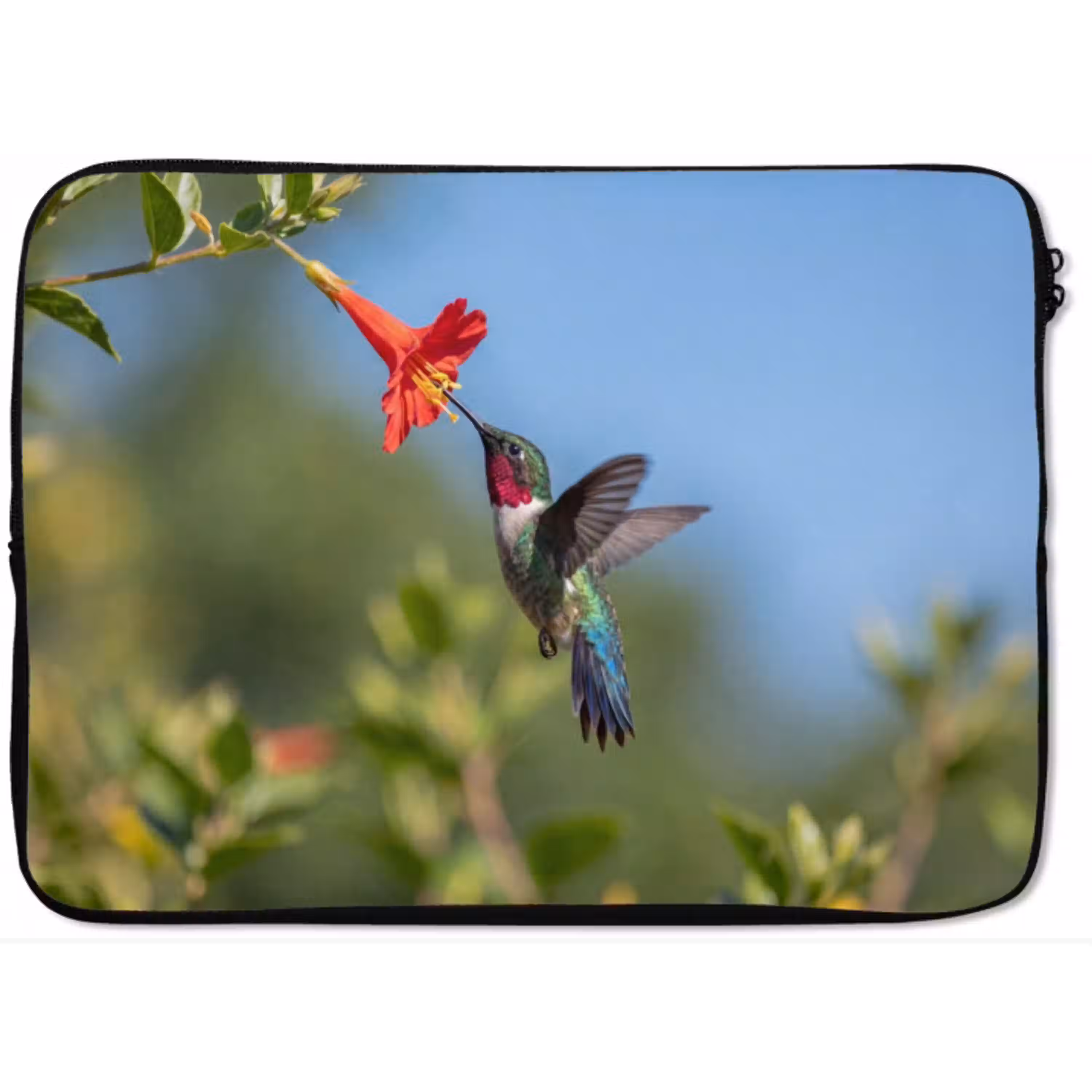 Kolibrie - Bloem - Natuur - Groen laptophoes neopreen klein -zkaufland3dotto
