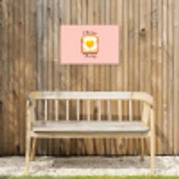 Brood - Illustratie - Quote - Roze Tuinposter op houten frame 2 cm dik klein -sfeer4