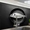 Pan - Vis - Zwart - Wit keuken achterwand 2 middel -zzzz3d_schuin